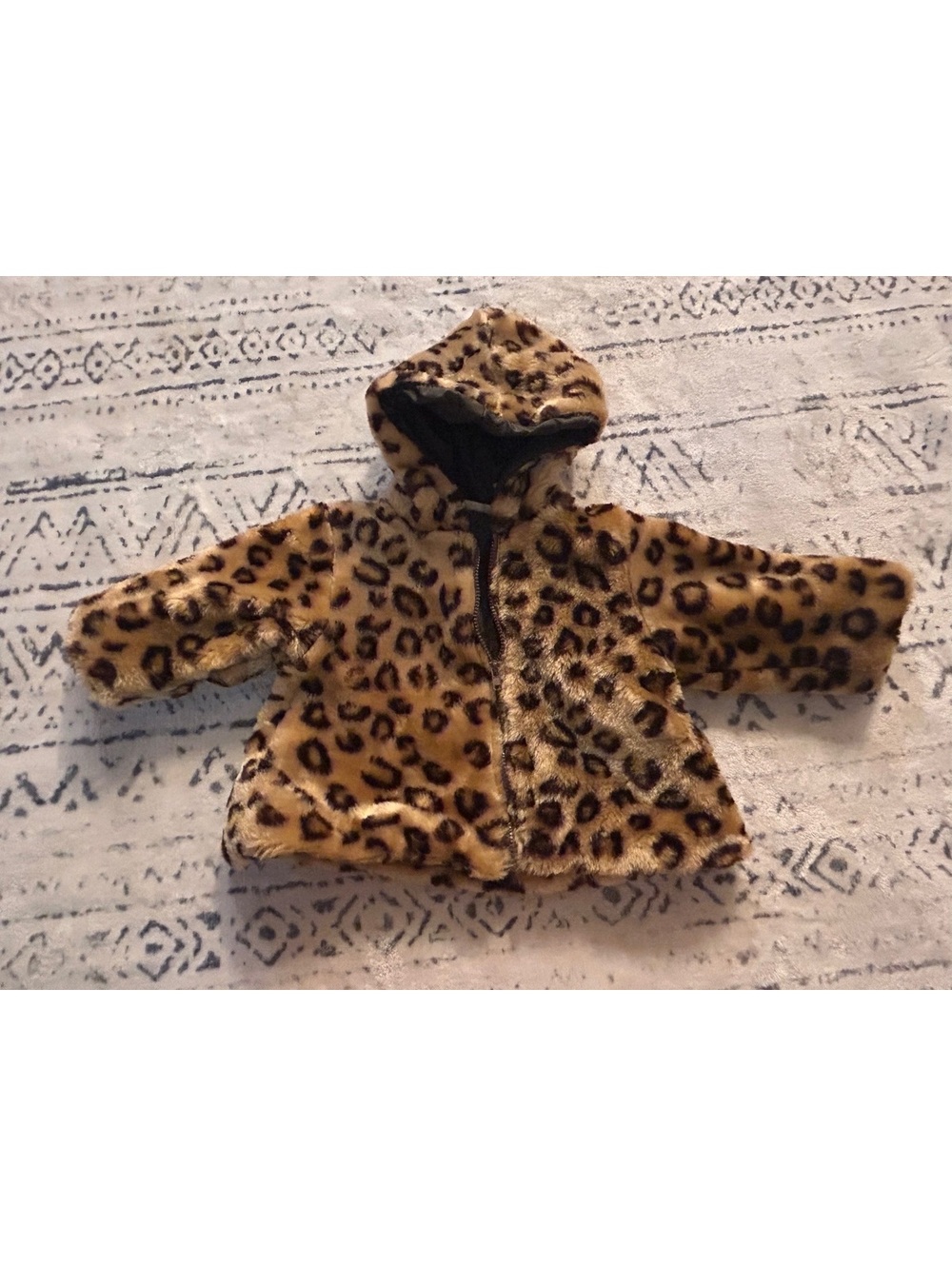 Cradle Togs Baby Leopard Print Faux Fur Hooded Jacket